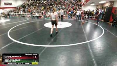 155 lbs 5th Place Match - Kinzley Nusbaum, Burns/Pine Bluffs vs Lillian Anderson, Star Valley