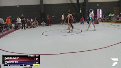 100 lbs 1st Place Match - Evan Provost, OR vs Willis Tomeo, WA