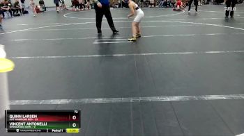 72 lbs Semis (4 Team) - Quinn Larsen, Mat Warriors Red vs Vincent Antonelli, Springford Rams