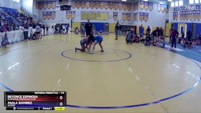 115 lbs Semifinal - Beyonce Espinosa, Gladiator Wrestling Club vs Paola Ramirez, Attack