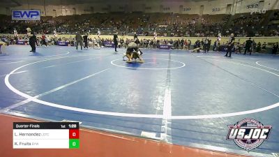 132 lbs Quarterfinal - Lisandro Hernandez, Lone Grove Takedown Club vs Kale Fruits, Bristow Youth Wrestling