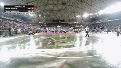 Girls 1B/2B/1A 130 Champ. Round 1 - Kailynn Brown, Elma (Girls) vs Elsa Robeck, Okanogan (Girls)