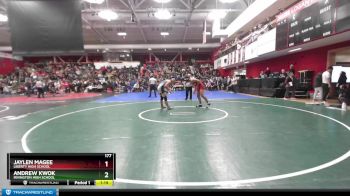 177 lbs Champ. Round 2 - Jaylen Magee, Liberty High School vs Andrew Kwok, Irvington High School