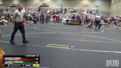 96 lbs Cons. Round 2 - Zander Lombardo, Ragin Raisins vs Jackson Farrell, West Michigan Pursuit