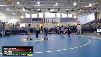 120 lbs Cons. Semi - Ariel Williams, North Pontotoc High School vs Ava Ayers, Ocean Springs