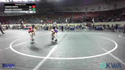 57 lbs 5th Place - Lennon Phipps, Hilldale Youth Wrestling Club vs Delaney Pritchard, Bristow Elementary Wrestling Club