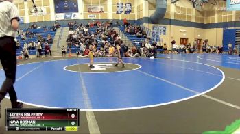 43 lbs Round 2 (8 Team) - Jayren Halferty, Garrett Wrestling Club vs Naya Rosman, Oak Hill Wrestling Club