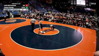 113 lbs Quarterfinals (8 Team) - Liam Nikolakakis, Oak Park (O.P.-River Forest) vs Lukas Foster, Joliet (Catholic Academy)