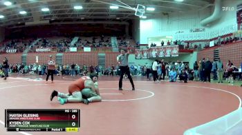 285 lbs Champ. Round 1 - Kysen Cox, Perry Meridian Wrestling Club vs Maysn Glesing, Dragon Wrestling Club