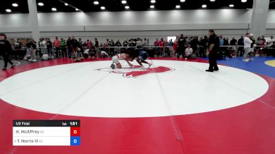 150 lbs 1/2 Final - Kasen McAffrey, Oklahoma vs Tyrone Norris III, South Carolina