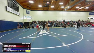 124 lbs Quarterfinal - Sara Vela, Menlo College vs Elexis Goudeau, Sacramento City College