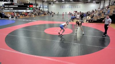125 lbs Champ. Round 1 - Nick Lawrensen, Thomas More vs Joey Cline, Manchester