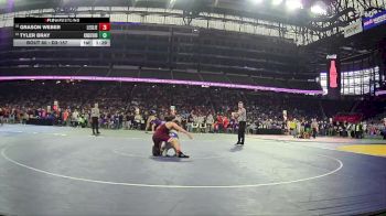D3-157 lbs Champ. Round 1 - Tyler Bray, Kingsford vs Grason Weber, Leslie