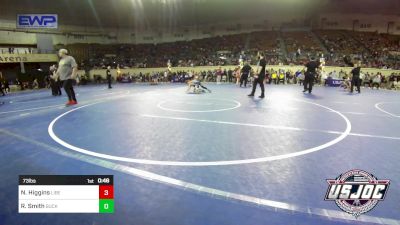 73 lbs Quarterfinal - Noah Higgins, Liberty Warrior Wrestling Club vs Riot Smith, Buck Pride Wrestling