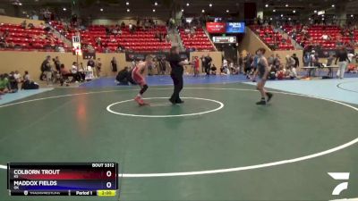 102 lbs Quarterfinal - Colborn Trout, KS vs Maddox Fields, OK