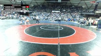 Boys 2A 132 lbs Champ. Round 1 - Kaeden Beck, R. A. Long vs Hunter Van Der Hoeff, Centralia