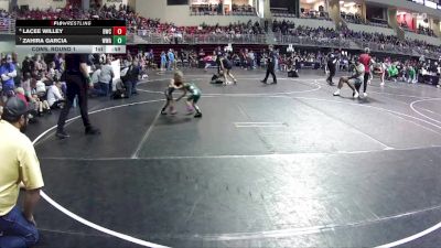 35-38 lbs Cons. Round 1 - Lacee Willey, Bayard Wrestling Club vs Zahira Garcia, Warrior Wrestling Academy