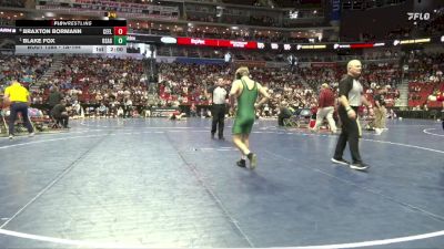 1A-144 lbs Quarterfinal - Blake Fox, Osage vs Braxton Bormann, Central Community, Elkader