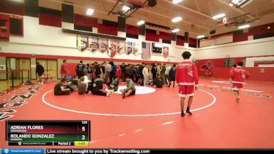 120 lbs Cons. Round 2 - Adrian Flores, Grandview vs Rolando Gonzalez, Warden