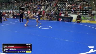 92 lbs Cons. Round 2 - Zion Mogard, IA vs Henry Metzler, WI