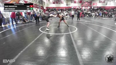 132 lbs Cons. Round 2 - Raul Magueyal, Los Banos vs Abe Coakley, Junipero Serra