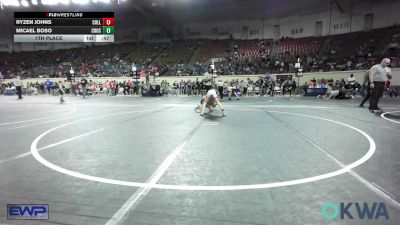 67 lbs 7th Place - Ryzen Johns, Collinsville Cardinal Youth Wrestling vs Micael Boso, Choctaw Ironman Youth Wrestling