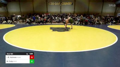 160 lbs Round Of 32 - Bailey Holman, Poway vs Maclain Culp, West Linn (OR)