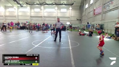 36-40 lbs Round 1 - Asher Burkett, Orchard Wrestling Club vs Hayden Zemba, SVRWC