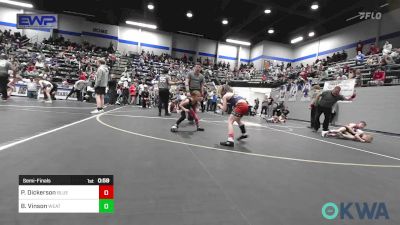 51 lbs Semifinal - Preslie Dickerson, Blue Devil Wrestling vs Blakelee Vinson, Weatherford Youth Wrestling