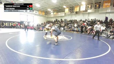 215 lbs Cons. Round 1 - Hudson Sweitzer, Trinity Classical Academy vs Levi Means, Yucaipa