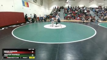 120 lbs Cons. Round 1 - Weston Maxfield, Lyman vs Reese Evenson, Thunder Basin