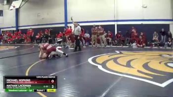 157 lbs Placement (16 Team) - Michael Hopkins, Bridgewater State University vs Nathan Lackman, Rhode Island College