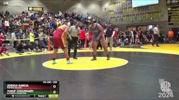 250 lbs Cons. Round 2 - Joshua Garcia, Pioneer Delano vs Yusuf Choudhary, Elizabeth Pinkerton