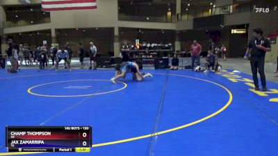 130 lbs 1st Place Match - Champ Thompson, OK vs Jax Zamarripa, TX