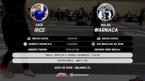 Zack Rice vs Nolan Warnaca 2025 ADCC Orlando Open/Youth Trials