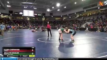 220 lbs Cons. Round 3 - Clara Carpenter, Boone vs Bralyyn Wagler, WACO, Wayland