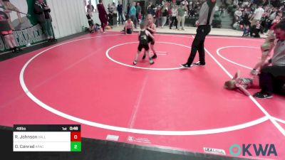 49 lbs Consi Of 4 - Ruby Johnson, Sallisaw Takedown Club vs Drake Conrad, Apache Youth Wrestling