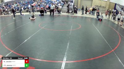 12U Boys - 63 lbs Cons. Round 1 - Brady Jacobs, Michigan West Wrestling Club vs Rykker Jessop, Montana