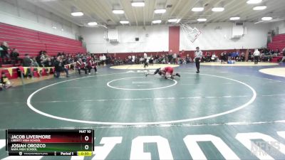 134 lbs Cons. Round 4 - Jacob Livermore, Liberty High School vs Josiah Orozco, Napa High School