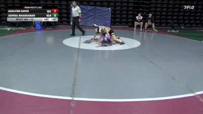 75 lbs Consi Of 8 #1 - Adalynn Davis, Galena vs Advika Bhaskaran, Wilmington