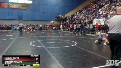 2 - 132 lbs Quarterfinal - Brenden Phillips, Richlands vs Landon Roper, Clarke County