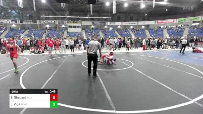 90 lbs Consolation - Samantha Shepard, Kalispell WC vs Lance Vigil, Pomona Elite