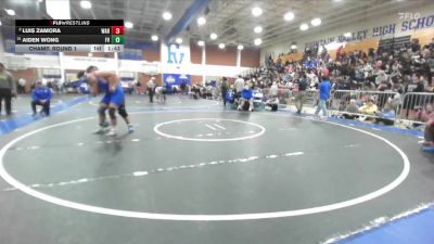 285 lbs Champ. Round 1 - Aiden Wong, Fountain Valley vs Luis Zamora, Warren