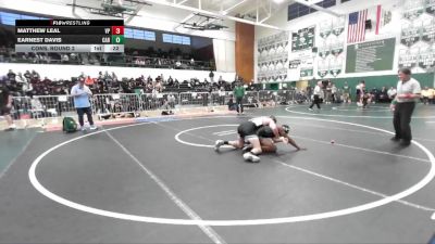 157 lbs Cons. Round 2 - Matthew Leal, Villa Park vs Earnest Davis, Cabrillo (Long Beach)