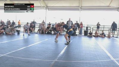 High School Boys 195 lbs Round 1 (10 Team) - Jacob Hall, Harrisburg Wrestling Club Gold vs Styler Blackwell, Bulldog Elite (Black)