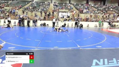 84 lbs Quarterfinal - Koby Kirkpatrick, Rockmart Takedown Club vs Isaiah Williams, South Forsyth WAR Wrestling Club