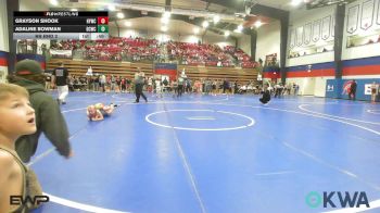 76 lbs Rr Rnd 2 - Grayson Shook, Hilldale Youth Wrestling Club vs Adaline Bowman, Dark Cloud Wrestling Club