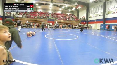 76 lbs Rr Rnd 2 - Grayson Shook, Hilldale Youth Wrestling Club vs Adaline Bowman, Dark Cloud Wrestling Club