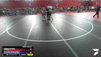 86 lbs Champ. Round 1 - Jared Peters, Wisconsin vs Royden Roslansky, Victory School Of Wrestling