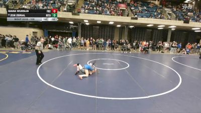 105 lbs Champ. Round 3 - Zoe Zerial, Lincoln-Way (Central) vs Giana Wurslin, Geneseo